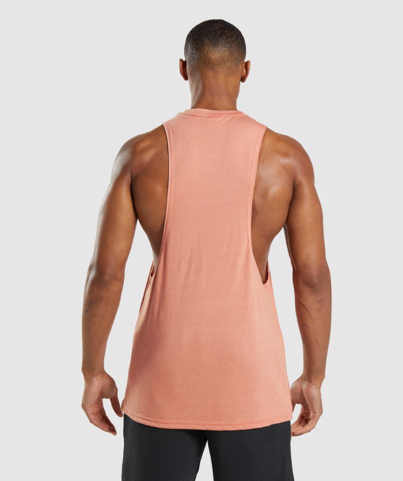 Podkoszulki Gymshark Legacy Drop Arm Męskie Różowe | PL 328BNC